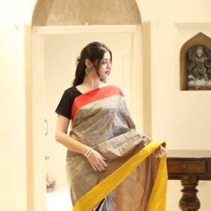 Saree Katan Silk Check  Kadhuan Buta