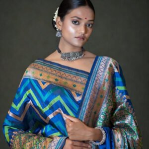 Saree Katan Silk Zig Zag